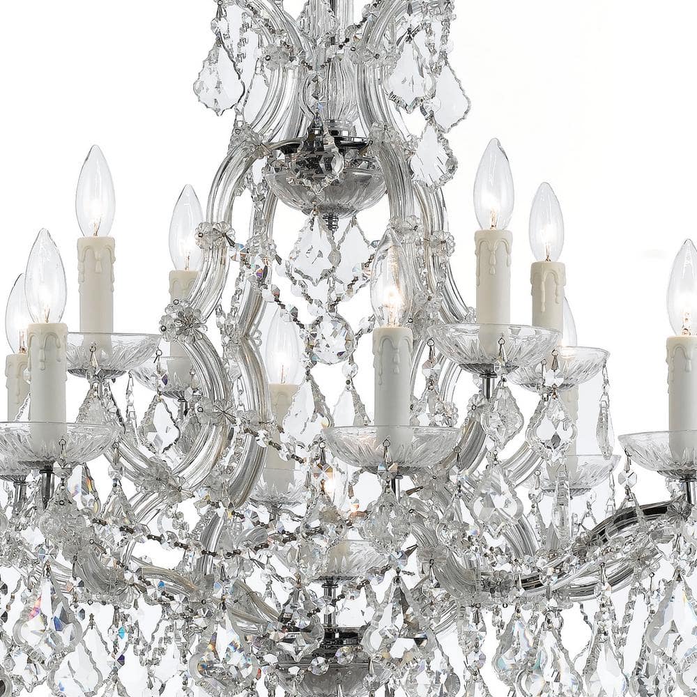 Maria Theresa 13-Light Polished Chrome and Crystal Chandelier