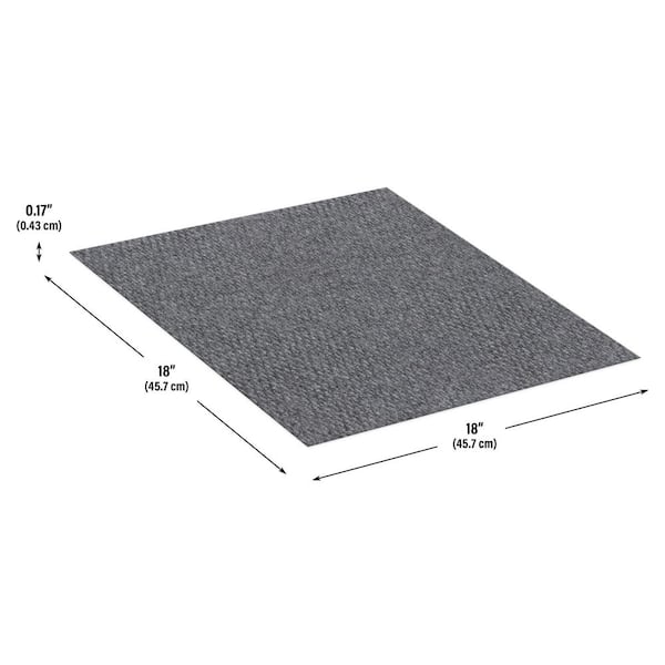 Boone Hobnail Gray Residential 18 in. x 18 in. Peel and Stick Carpet Tile Square (22.5 sq. ft. )