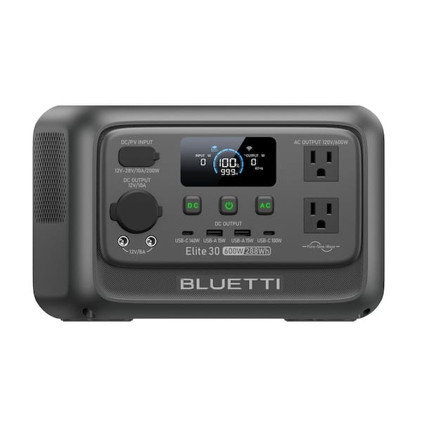 600W Continuous/1500W Peak Output 288Wh Portable Power Station, Push Button Start Battery Solar Generator for Campsite