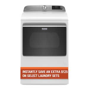 7.4 cu. ft. 120-Volt Smart Capable White Gas Vented Dryer with Steam and Hamper Door, ENERGY STAR