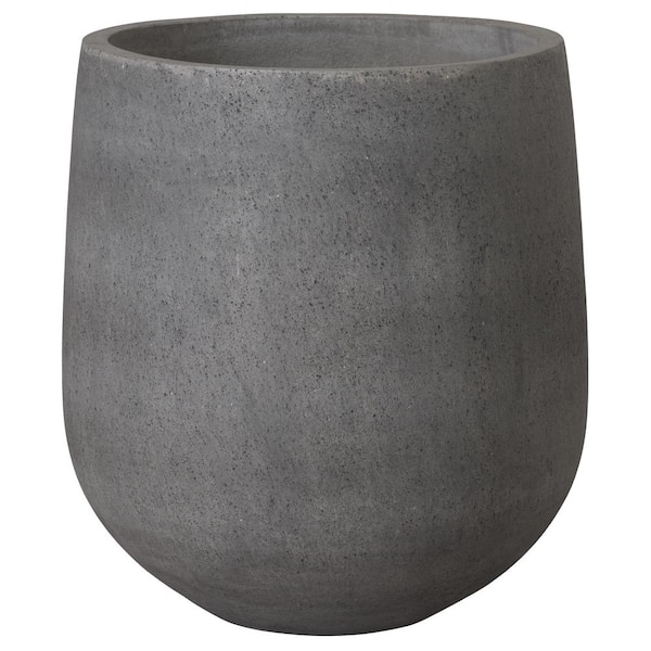 Opus 26 in. D x 28 in. H Gray Terrazzo Round Planter with Drainage Hole