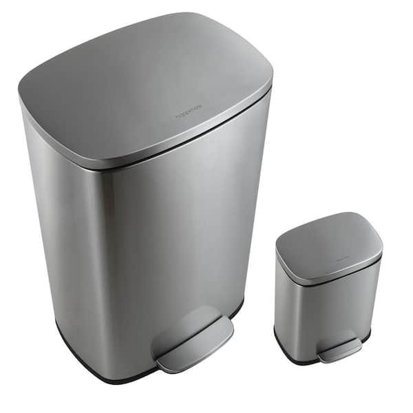 happimess Connor Rectangular 13 Gal. Stainless Steel Trash Can