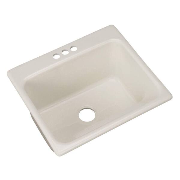 Thermocast Kensington Drop-In Acrylic 25 in. 3-Hole Single Bowl Utility Sink in Biscuit