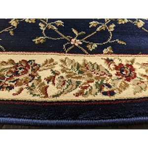 Noble Navy 8 ft. x 10 ft. Traditional Trellis Oriental Area Rug