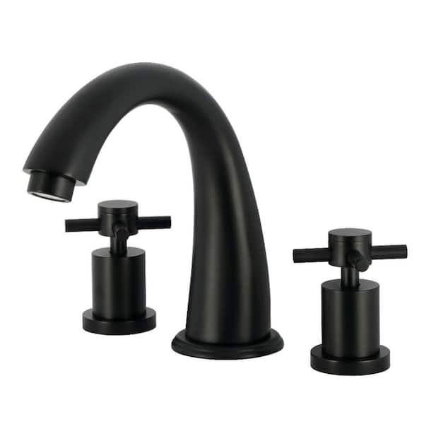 Concord 2-Handle Deck Mount Roman Tub Faucet in Matte Black
