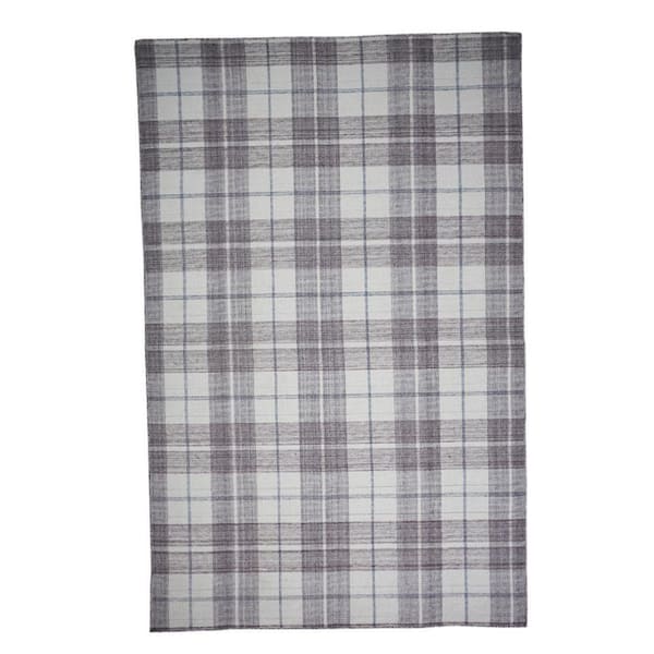 HomeRoots 5 x 8 Gray and Ivory Abstract Area Rug