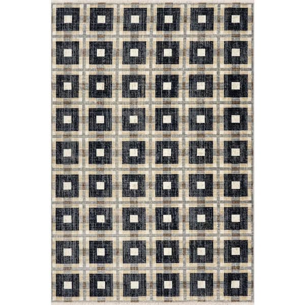 Sorelle Modern Plaid Area Navy 4 ft. x 6 ft. Indoor Area Rug