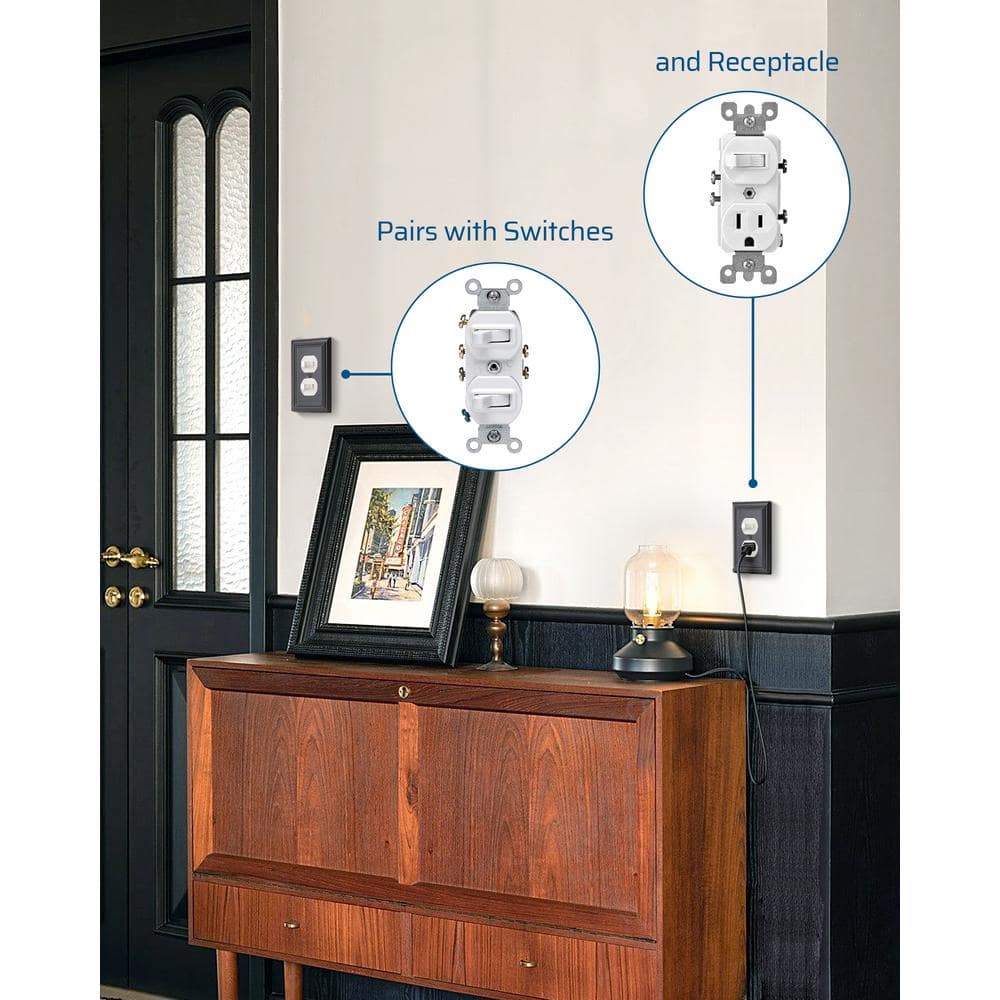 Black Metal Duplex Outlet Wall Plates, 4-Pack