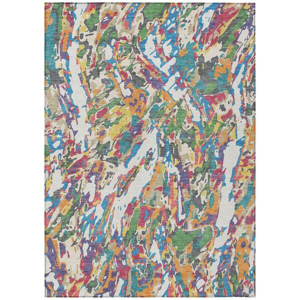 Chantille Machine Washable Indoor/Outdoor Abstract ACN2441 Cream 5 ft. x 7 ft. 6 in. Area Rug