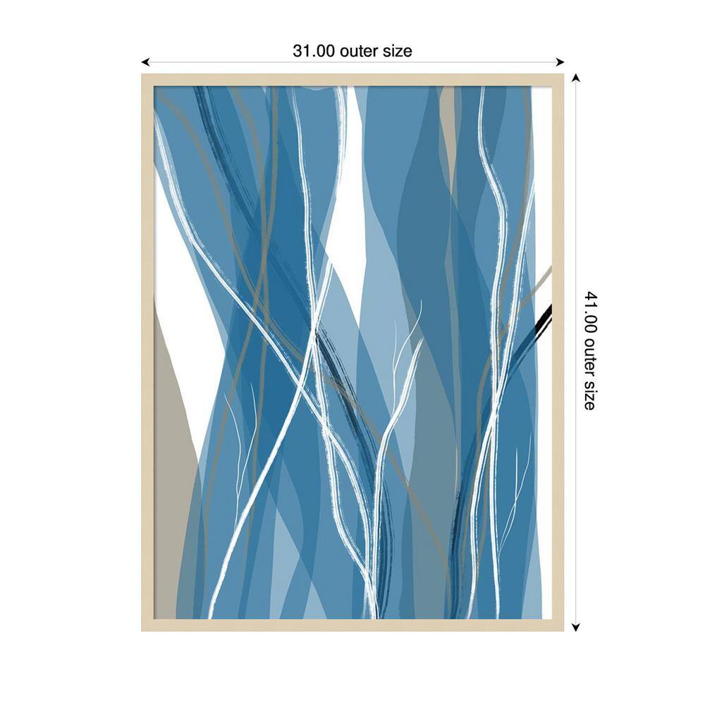 Sea Meadow III Blue and White Abstract Framed Wall Art