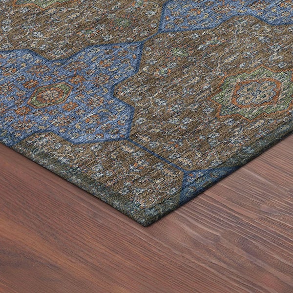 Chantille Machine Washable Indoor/Outdoor Abstract ACN2410 Chocolate 5 ft. x 7 ft. 6 in. Area Rug