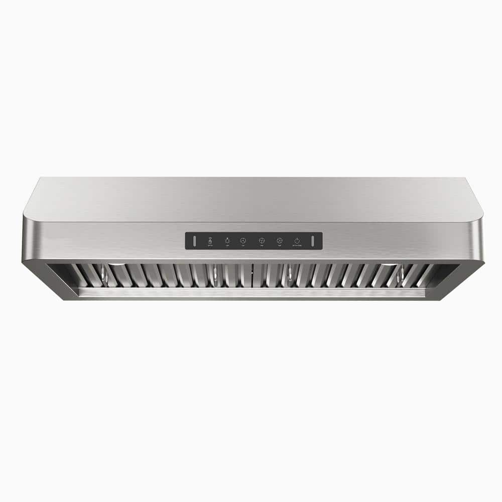 30 in. 600 CFM Ducted Under Cabinet Range Hood in Stainless Steel Lighted with GU10 LED and 4000K Brightness