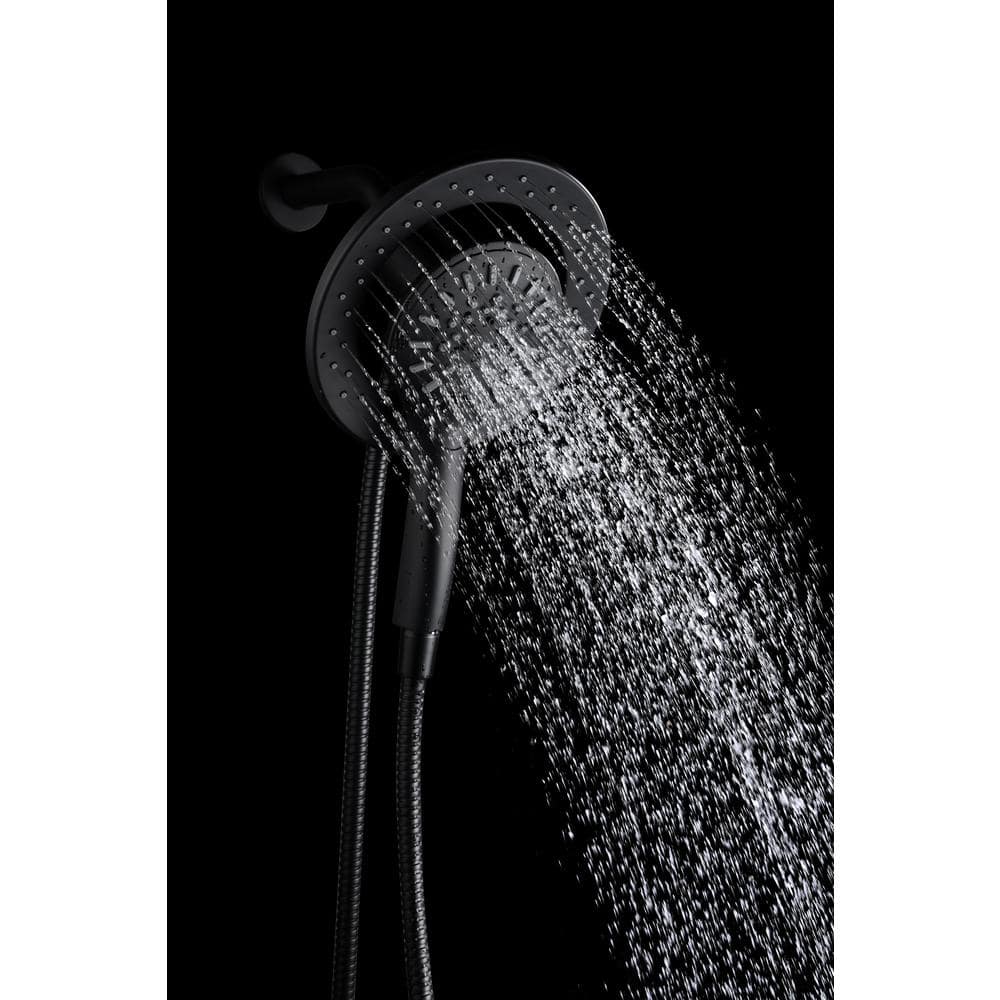 Matte Black Dual Shower Head with Magnetic Diverter