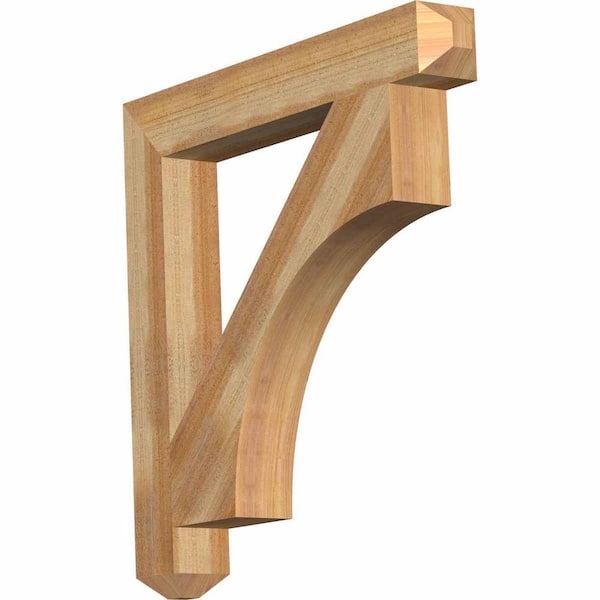 Ekena Millwork 4 in. x 30 in. x 30 in. Western Red Cedar Westlake Craftsman Rough Sawn Bracket