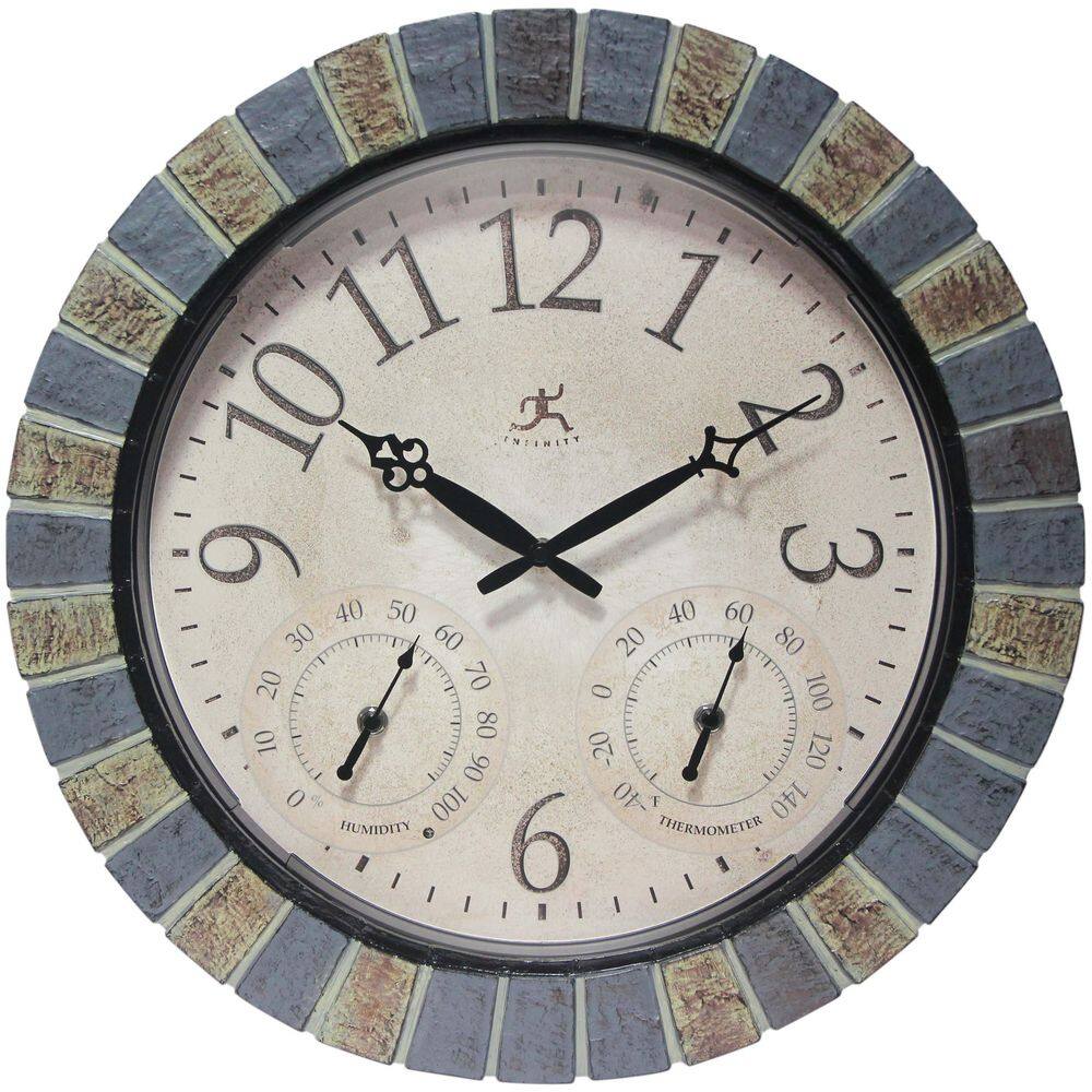 Aztec 18 in Faux Stone Indoor-Outdoor Wall Clock