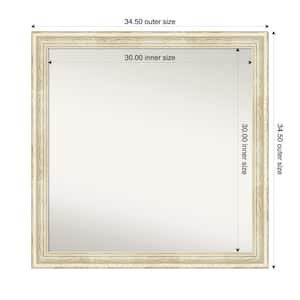 Country White Wash 34.5 in. x 34.5 in. Custom Non-Beveled Wood Framed Bathroom Vantiy Wall Mirror