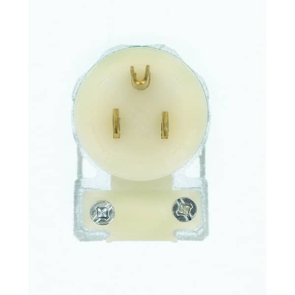 Leviton 15 Amp 125Volt Hospital Grade Angle Grounding Plug, Transparent/White 8215CAT The
