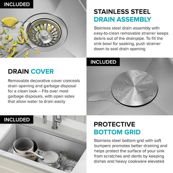 KRAUS Kore 28 Top Mount Workstation Single Bowl Kitchen Sink — DirectSinks