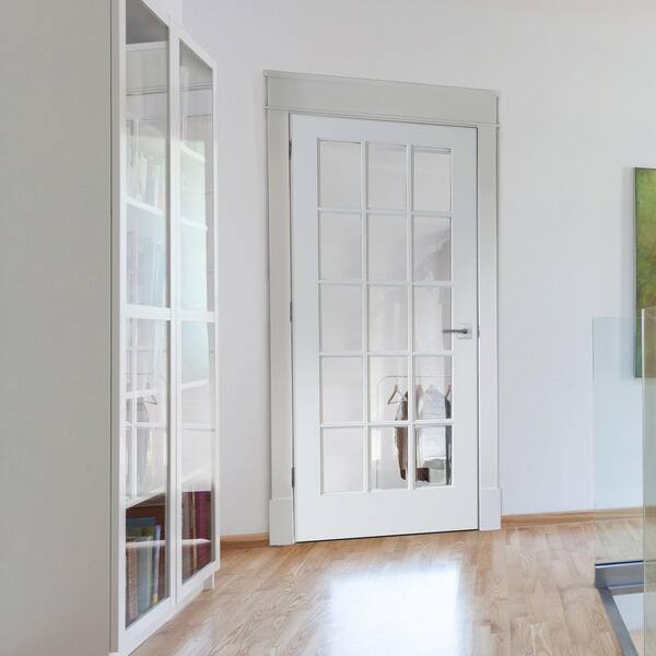 MMI DOOR 36 in. x 84 in. Right Handed Primed Composite Clear Glass