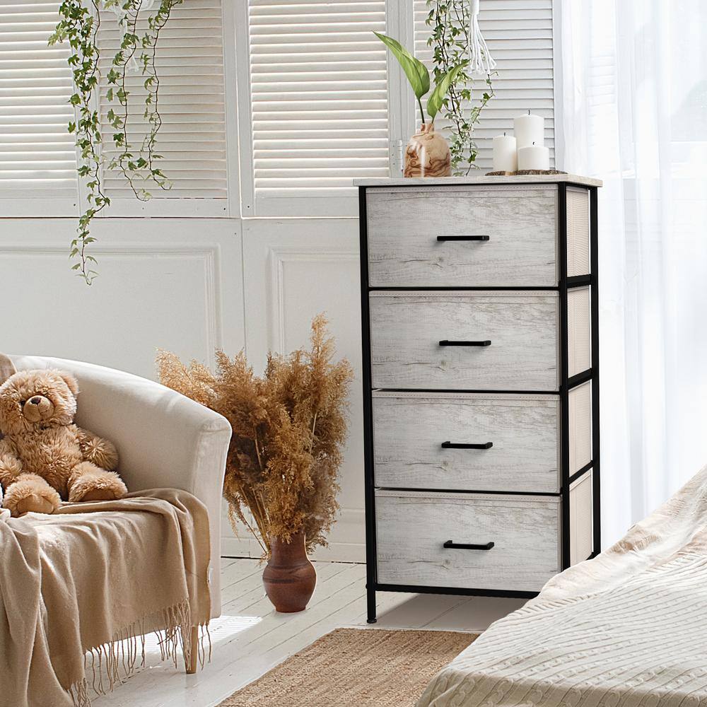 Greige Vertical Nursery Chest with Soft Close Drawer
