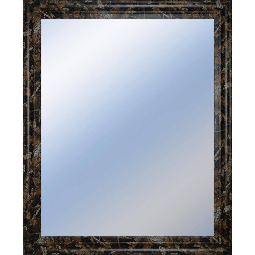 Brown 34 in. W x 40 in. H Contemporary Rectangle Wood Framed Mirror
