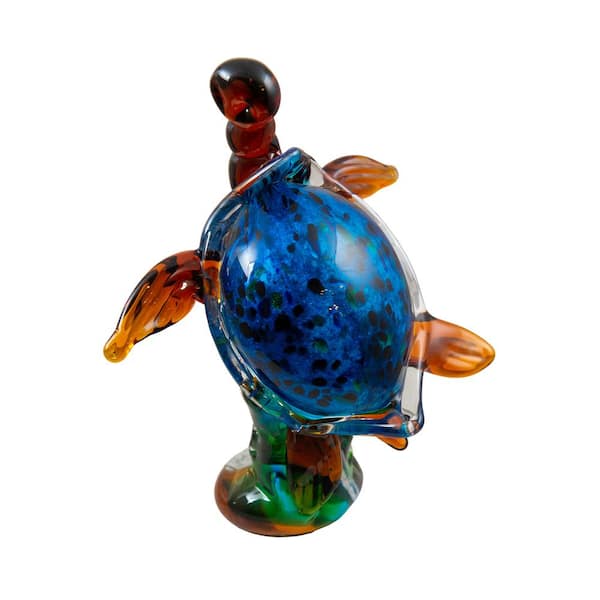 Dale Tiffany AS15206 Pacific Wave Handcrafted Art Glass Sculpture, Blue :  : Home