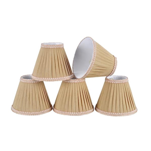6 in. x 5 in. Creme Pleated Empire Lamp Shade (5-Pack)