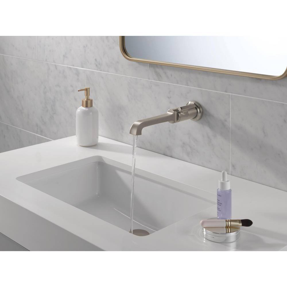 Tetra Sleek Brushed Stainless Steel Single-Handle Wall-Mount Bathroom Faucet