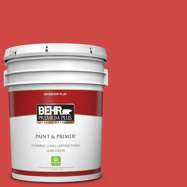 BEHR PREMIUM PLUS 5 gal. #P170-6 Race Car Stripe Flat Low Odor Interior Paint & Primer