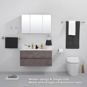 Bathroom Hardware 6-Piece Bath Hardware Set with Towel Bar, Towel Ring, Robe Hook, Toilet Paper Holder in Brushed Nickel