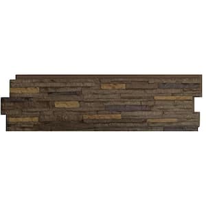 Stacked Stone Walnut Brown 13.25 in. x 46.5 in. Faux Stone Siding Panel (5-Pack)