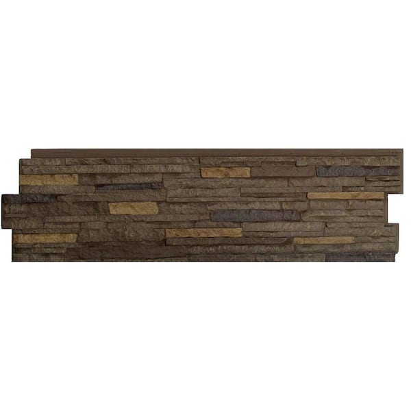 NextStone Stacked Stone Walnut Brown 13.25 in. x 46.5 in. Faux Stone Siding Panel (5-Pack)