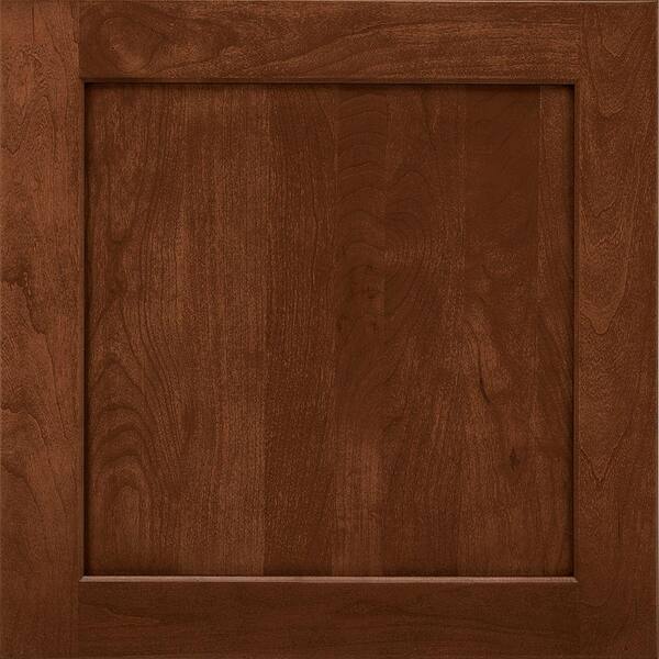 American Woodmark 14-9/16x14-1/2 in. Cabinet Door Sample in Townsend Cherry Chocolate Glaze