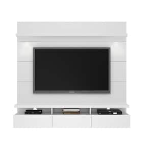 Cabrini Theater 71 in. White Gloss Entertainment Center with 3 Drawer Fits TVs Up to 60 in. with Wall Panel