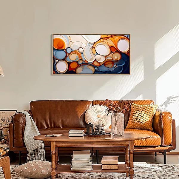 Modern Colorful Framed Canvas Wall Art 20 in. x 40 in. LINBQ129
