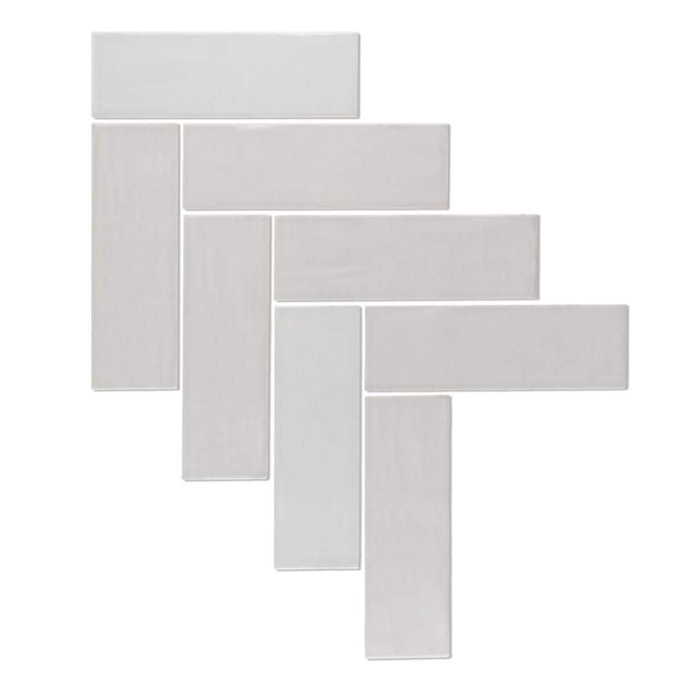 2 in. x 8 in. Herringbone Gray 11.125 in. x 15.25 in. Matte and Glossy Ceramic Mosaic Tile (8.25 sq. ft./Case) price history on PriceWatchPro