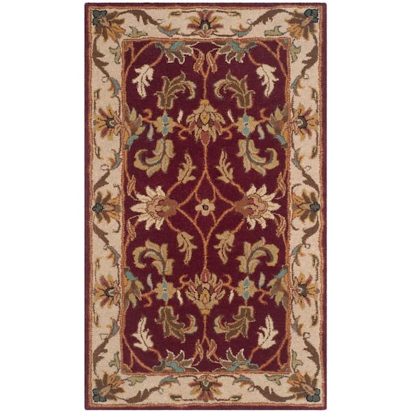 SAFAVIEH Heritage Red/Ivory 2 ft. x 3 ft. Border Area Rug