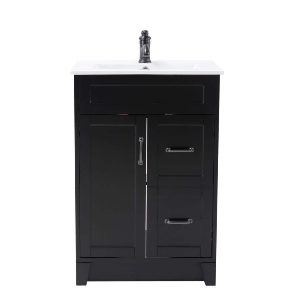 Espresso Freestanding Single Bathroom Vanity with Ceramic Top