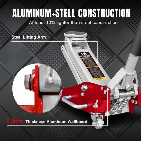 Big Red 1.5-Ton Low-Profile Aluminum and Steel Floor Jack with