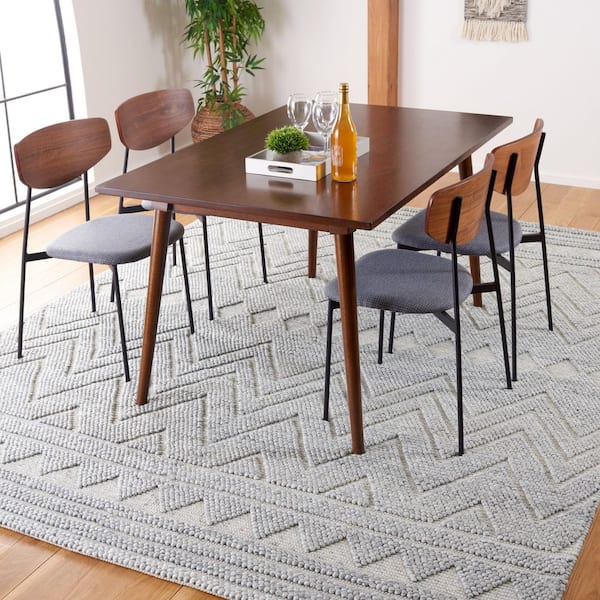 Natura 8 ft. x 10 ft. Gray Chevron Striped Solid Color Area Rug