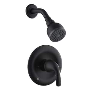 Vantage Single Handle 1-Spray Shower Faucet 1.8 GPM with Pressure Balance in Matte Black (Valve Included)