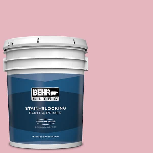 BEHR ULTRA 5 gal. #M140-3 Premium Pink Extra Durable Satin Enamel Interior Paint & Primer