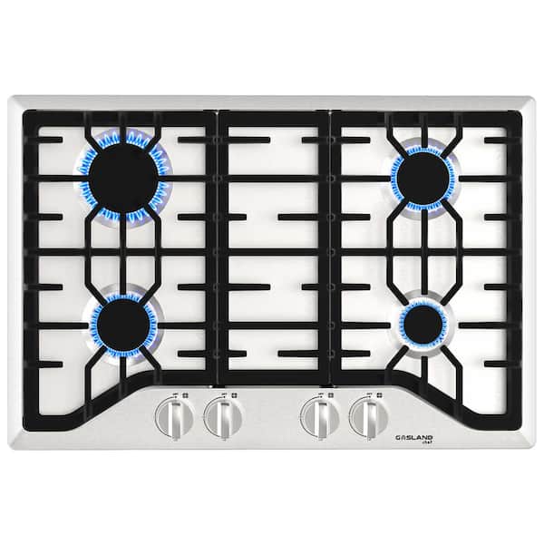 GASLAND 30 in. Recessed Gas Cooktop in Stainless Steel with 4-Burner, Thermocouple Protection