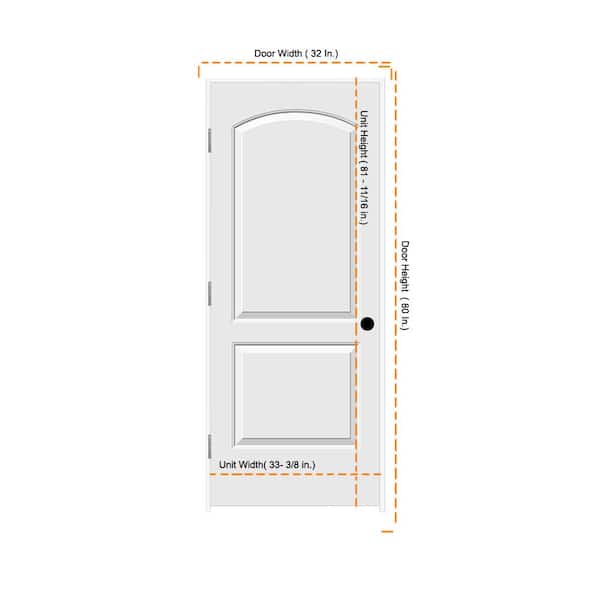 JELD-WEN 32 in. x 80 in. Caiman 2 Panel Right-Hand Solid Core