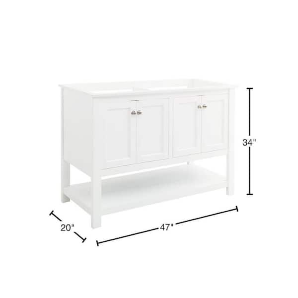 Naples 48 in. W Bath Vanity Cabinet Only in White