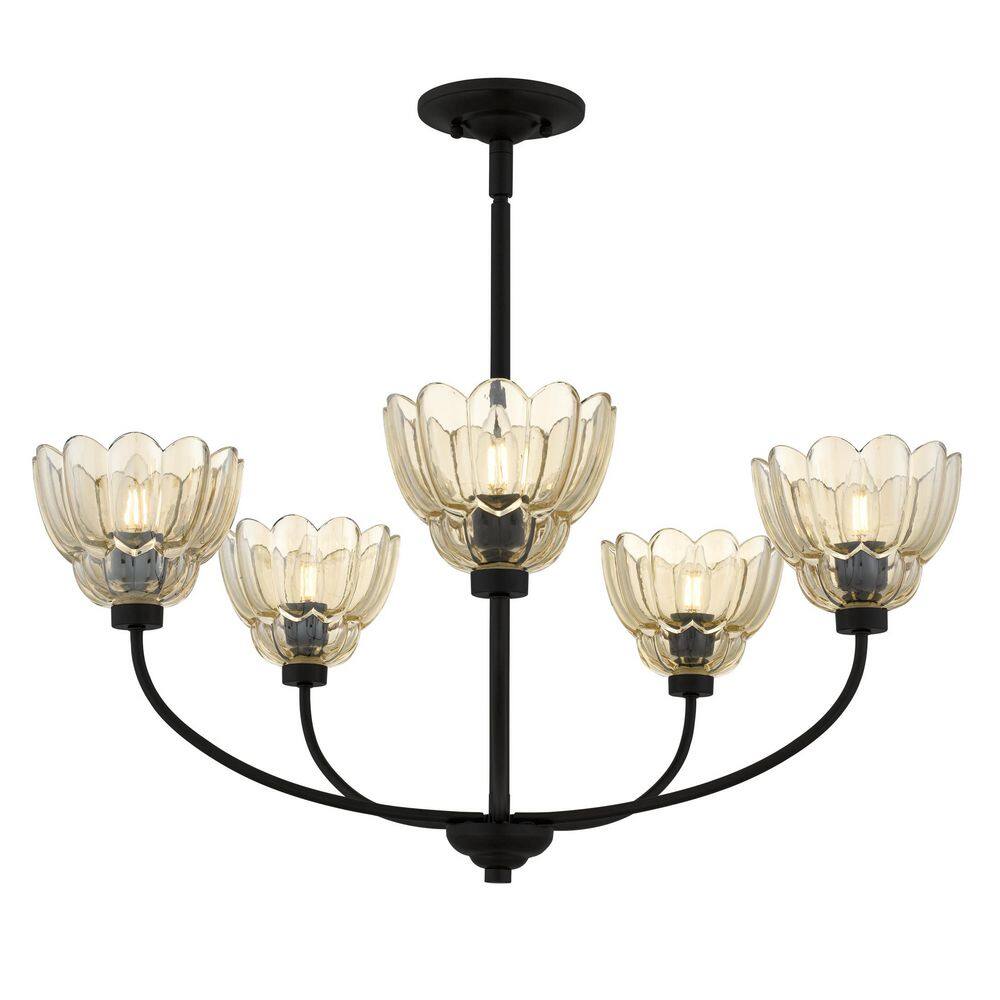 Whitecap 5-Light Mottled Cocoa Chandelier with Amber Glass Shade price history on PriceWatchPro