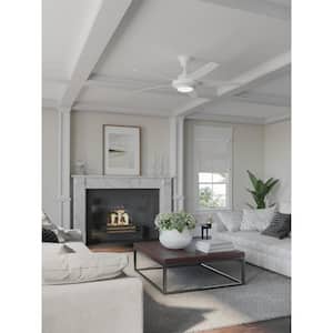 Signature Plus II Collection 54 in. LED Indoor White Minimalist Ceiling Fan with Light Kit and Remote