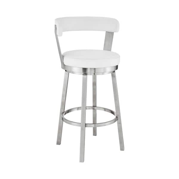 Armen Living Bryant 30 In Height White, Brookford 26 63 Swivel Bar Stools With Backs And Arms