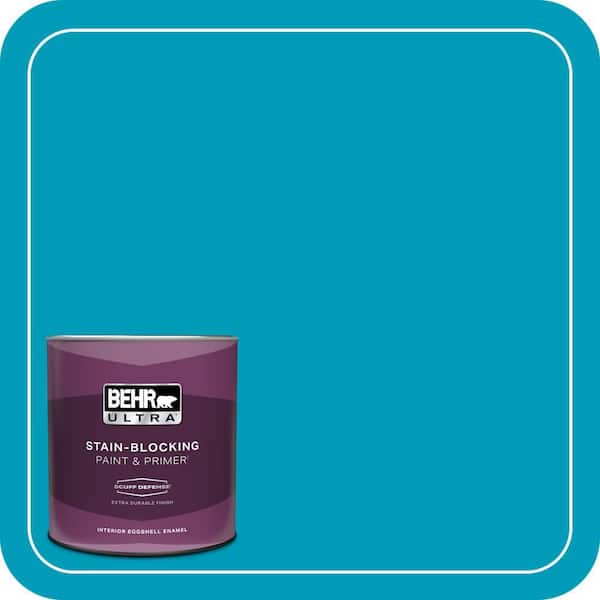 BEHR ULTRA 1 qt. #520B-6 Brilliant Sea Extra Durable Eggshell Enamel Interior Paint & Primer