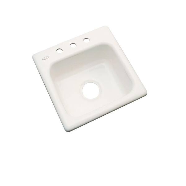 Thermocast Manchester Beige Acrylic 16 in. 3-Hole Drop-in Bar Sink in Bone